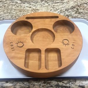 Cosi Round Wood Food Serving Tray
